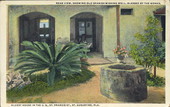 Rear view, showing old Spanish wishing well, blessed by the monks, Oldest House in the U.S., St. Francis St., St. Augustine, Fla.