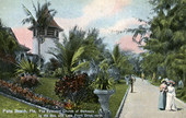 The Episcopal Church of Bethesda by the Sea, and Lake Front Drive in Palm Beach, Florida.