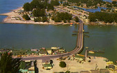 Aerial view overlooking John's Pass at Treasure Island.