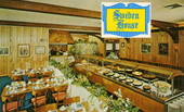 Interior view of the Sweden House restaurant.