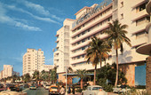 Collins Avenue with its multitude of luxury resort hotels in Miami Beach.