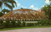 Geodesic dome of rare birds at the Busch Gardens amusement park in Tampa.