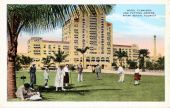 Hotel Flamingo and putting greens, Miami Beach, Florida.