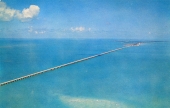 Aerial view of Seven Mile Bridge from Knight's Key to Pigeon Key.