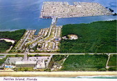 Aerial view of Nettles Island, Florida.