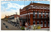 Seventh Avenue, Centro Espanol (Cuban Center) building on right corner - Ybor City, Florida.