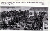 View of grounds and right wing of Royal Poinciana Hotel - Palm Beach, Florida.