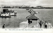 View of ferry and Lake Worth - Royal Poinciana in background, Florida.