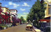 Beautiful Worth Avenue, fashionable shopping center - Palm Beach, Florida.
