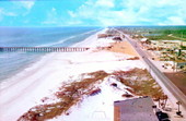 An aerial view of a lovely beach located on Panama City beaches.