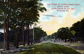 East Wright Street looking toward North Palafox Street, Christ Church on the right - Pensacola, Florida.
