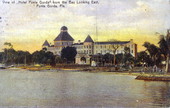 View of Hotel Punta Gorda from the bay looking east - Punta Gorda, Florida.