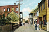 Saint George Street and city gates - Saint Augustine, Florida.