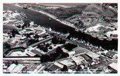 Aerial view of sponge market and sponge boat dock in Tarpon Springs, Fla.