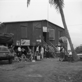 On location during the filming of the movie "Wind Across the Everglades" in Chokoloskee.