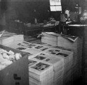 Stacks of book sheets for Peithmann's book