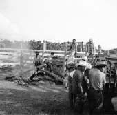 Seminole Indian cowboys at the corral