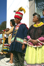Seminole Indians gathered at a meeting