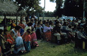 Seminole Indians gathered for an outdoor meeting