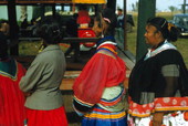 Seminole Indian women on a line at the Dania Seminole Indian Reservation