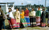 Seminole Indian women on a line at the Dania Seminole Indian Reservation