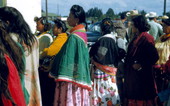 Seminole Indian women on a line at the Dania Seminole Indian Reservation