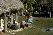 Charlie Cypress whittling wood - Big Cypress Seminole Indian Reservation, Florida