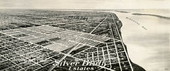 Aerial view of Miami's Silver Bluff Estates and Biscayne Bay - Miami, Florida.