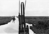Dredging machinery on the Miami Canal.