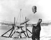 Ornithopter and creator George R. White at Saint Augustine.