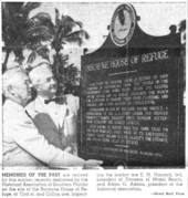 Biscayne House: marker spots famed haven for victims of shipwrecks.