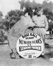Baseball sign announcing game