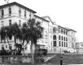 Building 1, rear view, at Bay Pines VA Hospital.