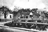 Red bridge of 3rd and D streets - Cedar Key, Florida