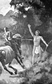 Illustration of de Soto's men finding an Indian