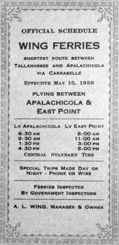 Ticket for Wing Ferries.