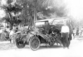 Decorated automobile in parade..