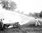 Pumping water from the duckpond in northeast Gainesville.