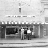 Griner's barbershop and the Havana radio shop - Havana, Florida.