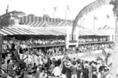 Swimming pool with crowd
