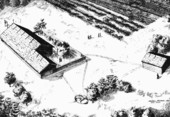 Painting of the mission, San Francsico de Oconee