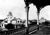View from porch of Larkin Hotel.