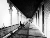 Porch of Larkin Hotel.