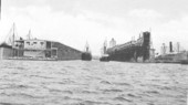 Unidentified ships at dock : Pensacola, Florida.