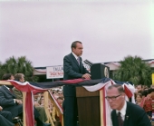 President Nixon speaking at Tallahassee airport