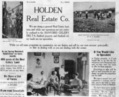 Advertisement for the Holden Real Estate Company.