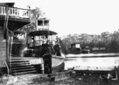 Steamboat Osceola with Wahoo and Eureka steamboats in background