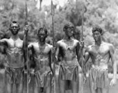 Extras from Tallahassee in blackface during the filming of Tarzan's Secret Treasure (1941)