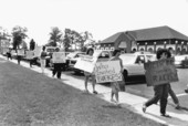 Protesters against South African ambassador Herbert Beukes