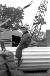 Weldon Carlile at construction site.
